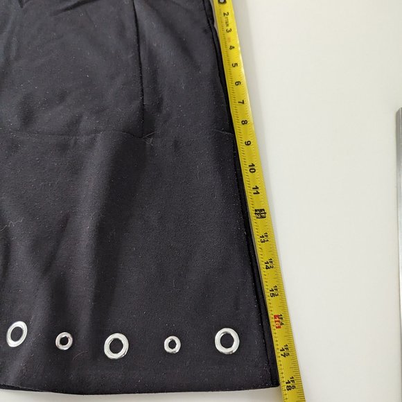 Michael Kors Black Mini Skirt with Silver Grommet Border - Picture 4 of 7